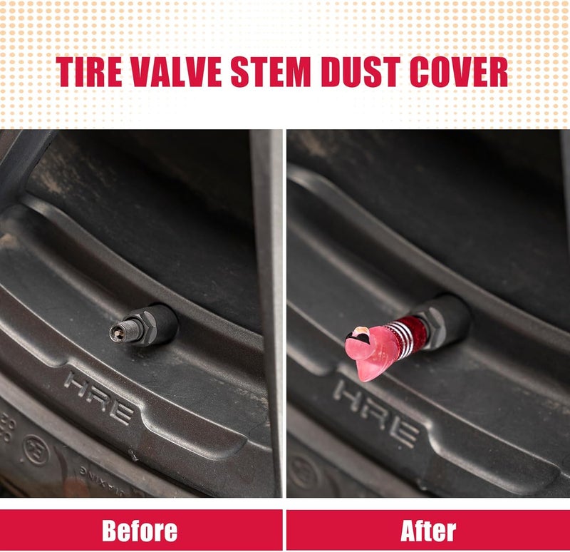 Rislobx 4Pcs Tire Valve Stem Cap Cover for Car SUV Truck, Valve Cover with Funny Duck Sunglasses, Decorative Tire Valve Caps Wheel Accessories (Red Sunglasses Duck) - Image 3